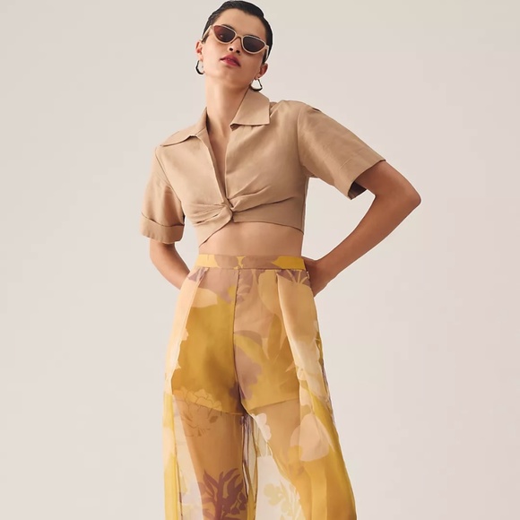 Brand New PANKAJ & NIDHI PRINTED SHEER PANTS - Picture 6 of 16